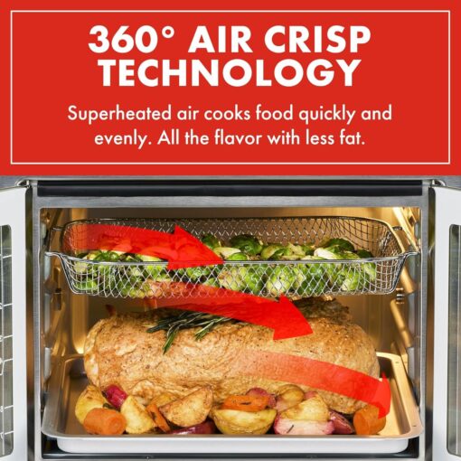 Emeril Lagasse Extra Large French Door Air Fryer Toaster Oven Combo, 24 Cooking Functions and Digital Controls, 7 Accessories Included, Stainless Steel Finish, 26QT Capacity - Image 6