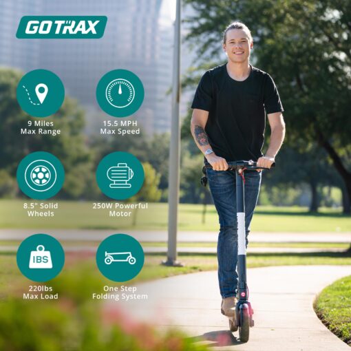 Gotrax GXL V2 Electric Scooter, 8.5" Solid Tire, Max 9 Mile and 15.5Mph Speed Power by 250W Motor, Lightweight 25.95lb, Cruise Control Aluminum Alloy Frame Foldable Commuting Escooter for Adults 13+ - Image 9