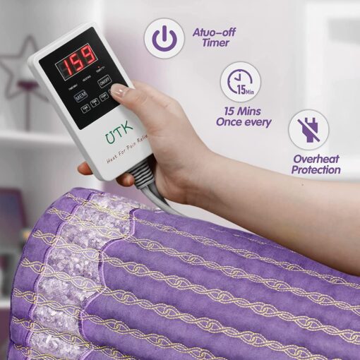 UTK Infrared Heating Pad, Amethyst Heating Pad,Heat Chair Pad, Far Infrared Heating Pad for Lower Back, Upper Back,Memory Function, Auto Turn Off, Carry Bag Included, Size 40'' x 18'' - Image 6