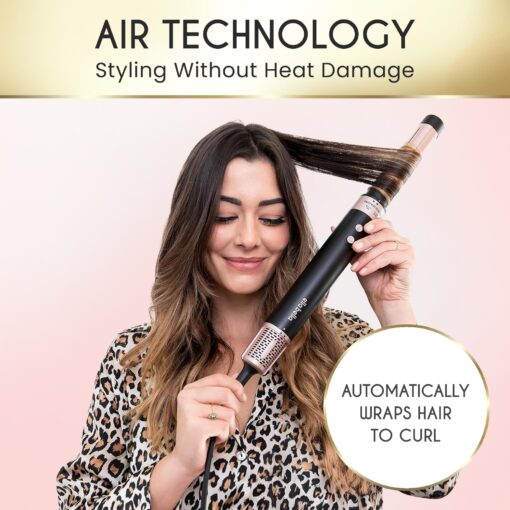 ELLA BELLA® 6 in 1 Professional Hot Air Styler • Powerful Hair Dryer & Straightener Set • Styling Without Heat Damage • Fast Drying Curling Volumizing Straightening • Includes Protective Travel Case - Image 4