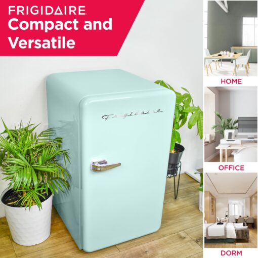 Frigidaire Retro Compact Refrigerator with Chiller, 3.2 cu ft Countertop Fridge, Built-In Bottle Opener, Rounded Corners, Premium, for Office, Bedroom, Dorm Room, Cabin, 18.5D x 20W x 31.5H (Mint) - Image 4