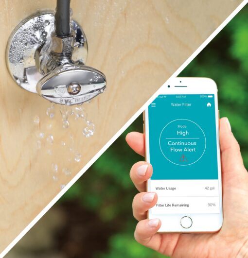 GE Whole House Water Filtration System (GXWH70M), Smart Connected with Leak Detection & Remote Water Shutoff, Reduces Sediment, Rust & More, Install Kit Included, Filter Not Included - Image 4