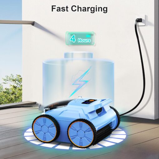 (2025 New) Robotic Pool Vacuum, Robotic Pool Cleaner for Inground Pools, Smart Navigation, Floor/Wall/Waterline Cleaning, 150 Mins Runtime for Pool Up to 2000 Sq.ft - Image 2
