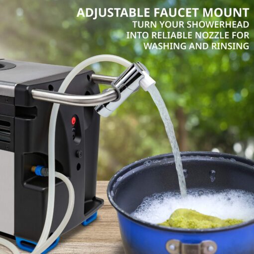 Hike Crew Portable Propane Water Heater & Shower Pump w/Built-in Battery | Compact Outdoor Cleaning & Showering System w/LCD, Safety Shutoff & Carry Case, Instant Hot Water for Camping & Hiking - Image 2