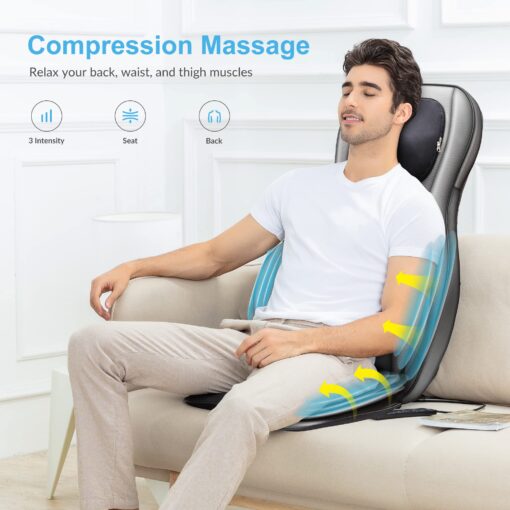 COMFIER Shiatsu Neck Back Massager with Heat, 2D ro 3D Kneading Massage Chair Pad, Full Body Massage Pad, Gifts for Dad Mom - Image 4