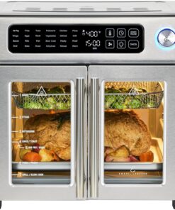 Emeril Lagasse Extra Large French Door Air Fryer Toaster Oven Combo, 24 Cooking Functions and Digital Controls, 7 Accessories Included, Stainless Steel Finish, 26QT Capacity
