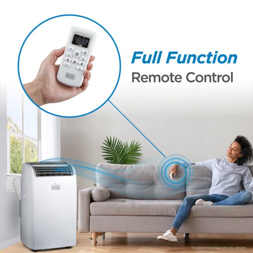 BLACK+DECKER 12,000 BTU Portable Air Conditioner up to 550 Sq. with Remote Control, White - Image 6