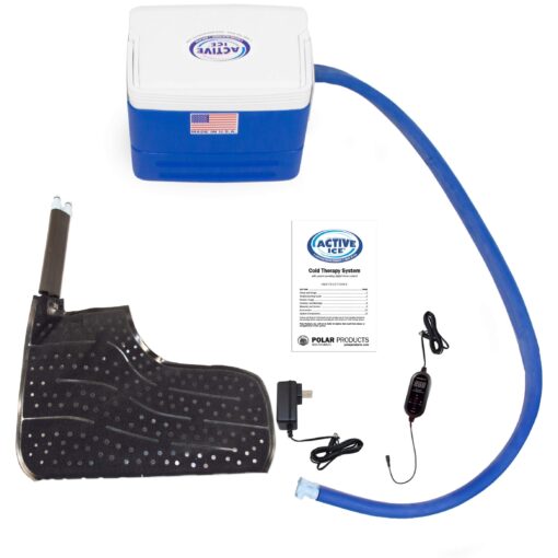 Polar Active Ice 3.0 Cold Therapy Ice Machine System with Programmable Timer, Large Foot Therapy Compression Pad, Lightweight 9 Quart Cooler, Quiet Pump, Strong Cryotherapy Pain Relief Treatment