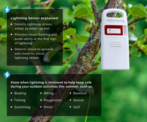 AcuRite Iris Wireless Weather Station with HD Direct-to-Wi-Fi Display, Lightning Sensor, Indoor/Outdoor Temperature and Humidity, Wind Speed/Direction, Rain Gauge, and Barometer (01532M), White - Image 4