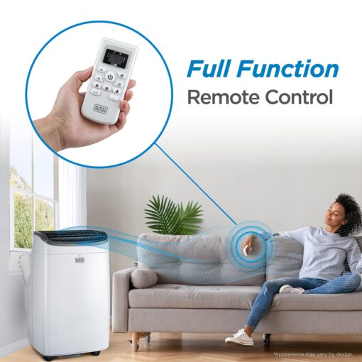 BLACK+DECKER 8,000 BTU Portable Air Conditioner up to 350 Sq. with Remote Control, White - Image 6