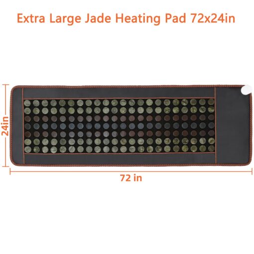 FENCHOLIST Far Infrared Heating Pad, Natural Jade and 2 Different Tourmaline Large Heating Pad, Electric Heating Pads for Back Abdomen, Auto Shut Off Function, 72" X 24" - Image 3