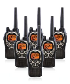 Midland GXT1000VP4 50 Channel GMRS Two-Way Radio - Up to 36 Mile Range Walkie Talkie - Black/Silver (Pack of 6)