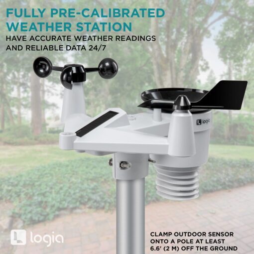 Logia 18-in-1 Wireless Weather Station with 7-in-1 Solar Sensor Array & 4-Day Forecast, Wi-Fi & Large Color Display, Wind Speed/Direction, Rainfall, UV Index, Light Intensity, Temperature & Humidity - Image 2
