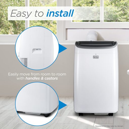 BLACK+DECKER 8,000 BTU Portable Air Conditioner up to 350 Sq. with Remote Control, White - Image 3