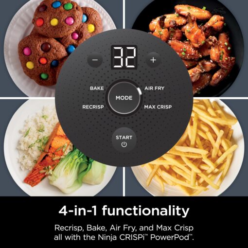 Ninja Crispi 4-in-1 Portable Glass Air Fryer Cooking System, 4QT & 6 Cup Glass Containers with Storage Lids, Easy Meals, Microwave, Freezer & Dishwasher Safe, Air Fry, Bake & More, Cyberspace, FN101GY - Image 11