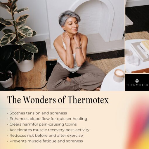 Thermotex Far Infrared Heating Pad – Gold – Premium Heating Pad for Discomfort Relief – Warms and Relaxes Muscles – Medium Size for Back, Torso, Arms and Legs – 15 in. x 15 in. - Image 8