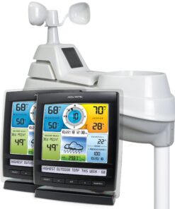 AcuRite Iris 01078 Wireless Weather Station with 2 Displays and 5-in-1 Weather Sensor: Temperature and Humidity Gauge, Rainfall, Wind Speed and Wind Direction