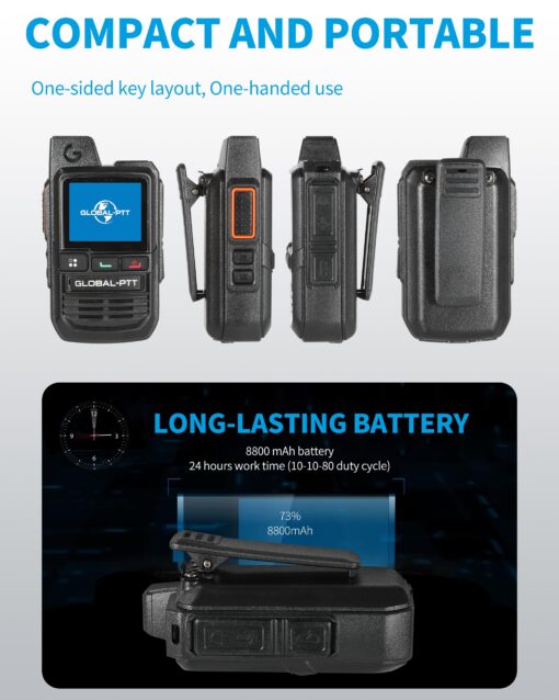 globalptt 2-Pack Global Walkie Talkies with Sim Cards - Handheld PoC Two Way Radios Unlimited Range - Rechargeable PTT Push to Talk Over Cellular Radio Long Range (G0) - Image 6