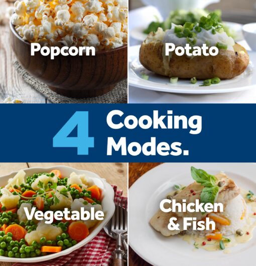 GE Countertop Microwave Oven, 1,200-watt Capacity, 2.0 Cubic Ft., 8 Auto Setting Cooking Settings, Child-Lock Technology, Kitchen Essentials for the Countertop, Dorm Room or Apartment, Satinless Steel - Image 5