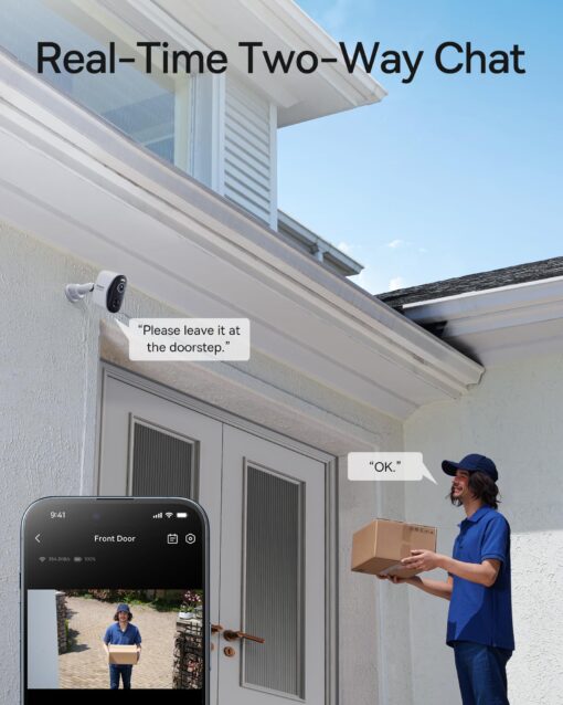 Baseus Wireless Cameras for Home Security, N1 4-Cam Kit with 2K Clarity, No Monthly Fee, 16TB Expandable Local Storage, 210-Day Battery Life, Spotlight & Alarm, Works with Alexa and Google Home - Image 2