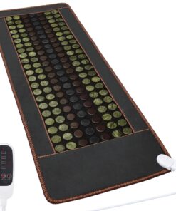 FENCHOLIST Far Infrared Heating Pad, Natural Jade and 2 Different Tourmaline Large Heating Pad, Electric Heating Pads for Back Abdomen, Auto Shut Off Function, 72" X 24"