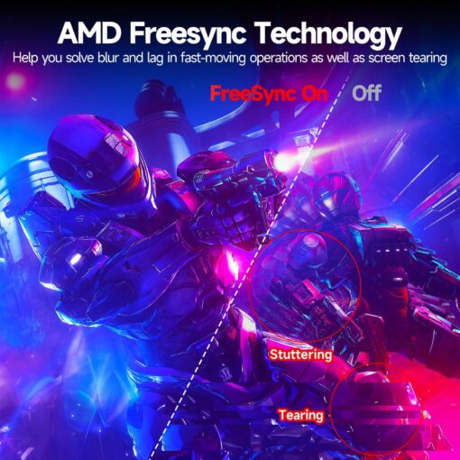 ZZA 27 Inch Gaming Monitor 280Hz 240Hz 1080p 1ms VRB Blue Light Shift Machine Black Curved 100% sRGB, Adaptive FreeSync,Display Port DP HDMI VESA Mounting Compliant - Image 4