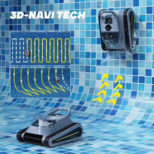 (2024 New) Seauto Crab Cordless Robotic Pool Vacuum, Wall-Climbing, Automatic Pool Cleaner, Suitable for Walls and Floors of 1614 Square Feet Pool - Image 7