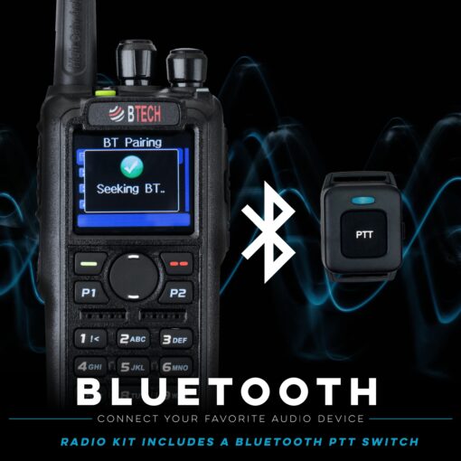 BTECH DMR-6X2 PRO DMR & Analog Two-Way Radio (Bluetooth + GPS) USB-C Battery – 7W VHF/UHF (136-174MHz & 400-480MHz), Encryption, Talker Alias, APRS, Roaming, Voice Recording, with Accessory Kit - Image 7