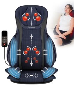 COMFIER Shiatsu Back Massager with Heat,Massage Chair Pad with Tapping,Kneading Massage Seat Cushion with Compression,Adjustable Height Chair Massager for Office Chairs,Gift for Mom,Dad