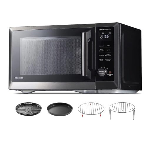TOSHIBA Countertop Microwave Oven Air Fryer Combo, Inverter, Convection, Broil, Speedy Combi, Even Defrost, Humidity Sensor, Mute Function, 27 Auto Menu&47 Recipes, 1.0 cu.ft/30QT, 1000W - Image 2