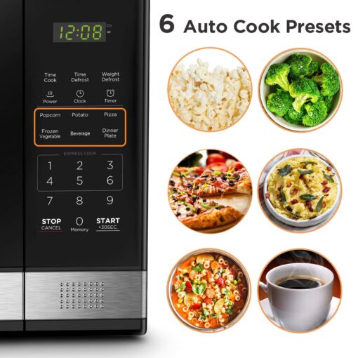 BLACK+DECKER BCRK25B Compact Refrigerator Energy Star Single Door Mini Fridge with Freezer, 2.5 Cubic Feet, Black & EM031MB11 Digital Microwave Oven with Turntable Push-Button Door, Child Safety Lock - Image 3