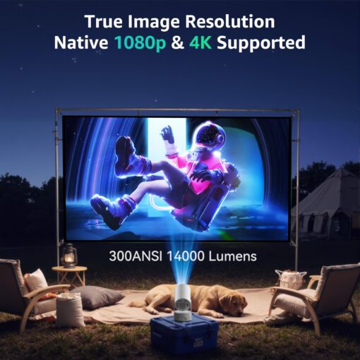 Polocsh Mini Projector, Rechargeable Portable Outdoor Smart Projector with 4K Support, Auto Keystone, Android 11 Small Projector with WiFi and Bluetooth, Electric Focus Home Theater for iphone - Image 6