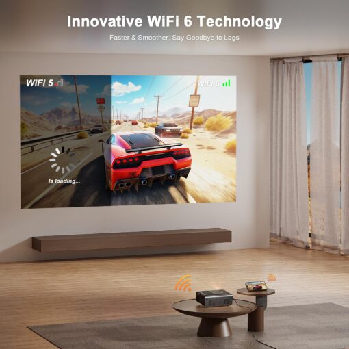 [Netflix Official & Auto Focus/Keystone] Smart Projector with WiFi and Bluetooth, VOPLLS 700ANSI Native 1080P Outdoor Projector, 50% Zoom Home Theater Movie Projector for Bedroom/iOS/Android - Image 4