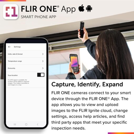 FLIR ONE Edge- Bluetooth Thermal Imaging Camera for Smartphones. Connects Wirelessly to Device and Compatible with All iOS and Android Phones. - Image 5