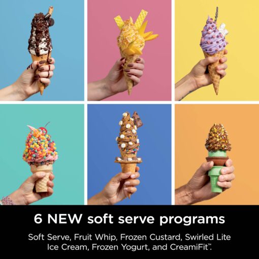 Ninja Swirl by CREAMi Ice Cream and Soft Serve Maker, Sorbet, Milkshake, Frozen Yogurt, Low Calories Program & More, 13-in-1, Soft Serve Handle, (2) CREAMi Swirl 16oz Pints, For Kids & ALL ages, NC701 - Image 12
