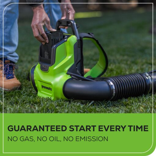 Greenworks 80V (750 CFM) Backpack Blower, 4.0Ah Battery and 4A Charger - Image 15