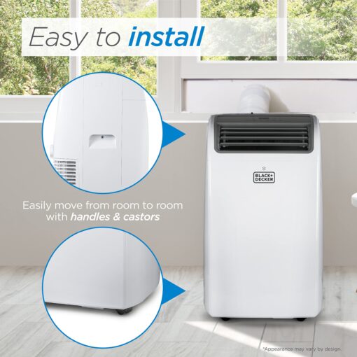 BLACK+DECKER 12,000 BTU Portable Air Conditioner up to 550 Sq. with Remote Control, White - Image 3