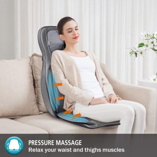 COMFIER Massager Chair with Heat, Shiatsu Neck Back Massager Portable with Compress & Rolling,Massage Chair Pad for Full Back, Neck & Shoulders,Full Body Pain, Gray - Image 7