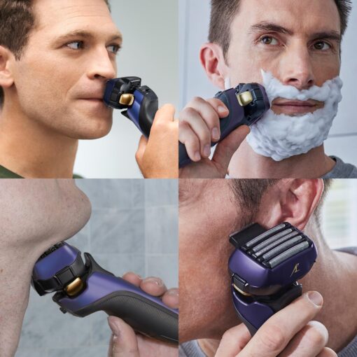 Panasonic ARC5 Electric Razor for Men with Pop-up Trimmer, Wet Dry 5-Blade Electric Shaver with Intelligent Shave Sensor and 16D Flexible Pivoting Head - ES-ALV6HA (Navy) - Image 9