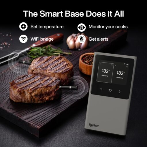 Typhur Sync WiFi Wireless Meat Thermometer Digital, 2 Probes, Smart Base, LCD Display, Unlimited Range, Bluetooth 5.4, Improved Stability, NIST-Certified Accuracy, BBQ, Grill, Smoker, Oven, Kitchen - Image 5