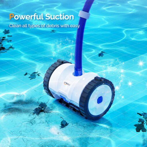 (2024 New) VINGLI Pool Cleaner Suction-Side Pool Vacuum Automatic Sweeper for Inground Swimming Pool,Climbs Walls -39.6ft Tangle Free Hose - Image 7