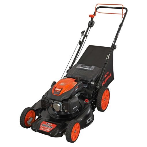 YARDMAX 22 in. 201cc Select PACE 6 Speed CVT High Wheel RWD 3-in-1 Gas Walk Behind Self Propelled Lawn Mower, Black - Image 3