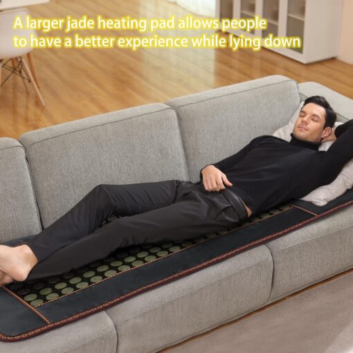 FENCHOLIST Far Infrared Heating Pad, Natural Jade and 2 Different Tourmaline Large Heating Pad, Electric Heating Pads for Back Abdomen, Auto Shut Off Function, 72" X 24" - Image 7