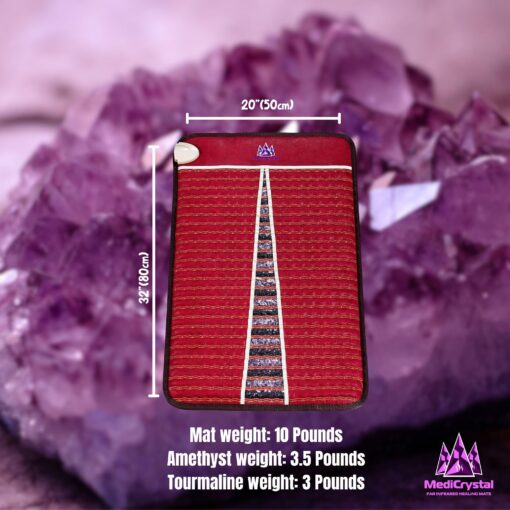 MediCrystal Infrared Heat Amethyst Tourmaline Mini Mat - 32" L x 20" W - Natural Crystals - Adjustable FIR Heating 86°-158°F - Deep Warming Hot Stone Pad - for Back Health - Original Manufacturer - Image 8