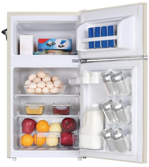 Frigidaire EFR840-Cream EFR840 Retro Mini Fridge with Freezer & Side Bottle Opener-Small 2 Door Refrigerator for Office Bar or College Dorm Room-3.1 Cu Ft – 19”"D x 20.5" W x 33.5" H (Cream) - Image 9