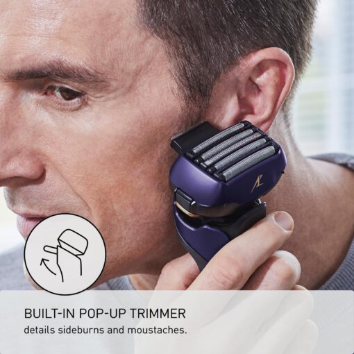 Panasonic ARC5 Electric Razor for Men with Pop-up Trimmer, Wet Dry 5-Blade Electric Shaver with Intelligent Shave Sensor and 16D Flexible Pivoting Head - ES-ALV6HA (Navy) - Image 7