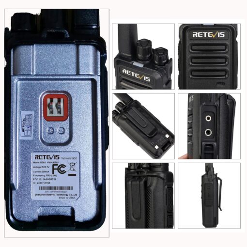 Retevis RT68 Walkie Talkies with Earpiece,2 Way Radios Long Range,Heavy Duty Walkie Talkies for Adults,Rechargeable with USB Charger Base, for Restaurant School Manufacturing Healthcare(20 Pack) - Image 4