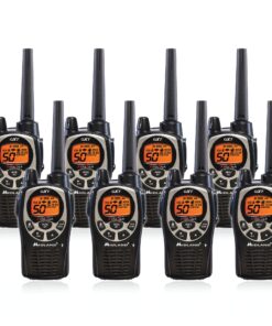Midland GXT1000VP4 50 Channel GMRS Two-Way Radio - Up to 36 Mile Range Walkie Talkie - Black/Silver (Pack of 8)