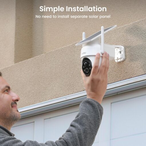 AOSU Security Cameras Outdoor Wireless, 4 Cam-Kit, No Subscription, Solar-Powered, Home Security Cameras System with 360° Pan & Tilt, Auto Tracking, 2K Color Night Vision, Easy Setup, 5G & 2.4G WiFi - Image 2