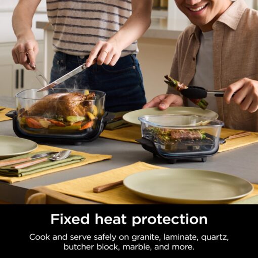 Ninja Crispi 4-in-1 Portable Glass Air Fryer Cooking System, 4QT & 6 Cup Glass Containers with Storage Lids, Easy Meals, Microwave, Freezer & Dishwasher Safe, Air Fry, Bake & More, Cyberspace, FN101GY - Image 10